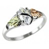 Mt. Rushmore Black Hills Gold on Sterling Silver CZ Ring