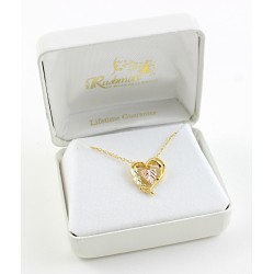 Mt. Rushmore 10K Black Hills Gold Diamond Cut Edge Heart Pendant