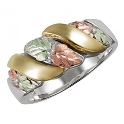 Black Hills Gold on Sterling Silver Men's Wedding Ring 
