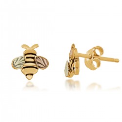 Landstrom's Small 10K Black Hills Gold Bee Earrings