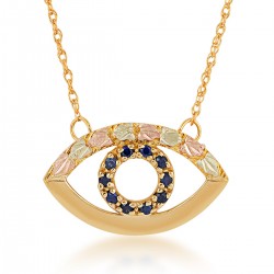 10K Black Hills Gold Evil Eye with Blue Sapphire Necklace