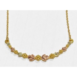 10K Black Hills Gold Smile Necklace with Grape Clusters