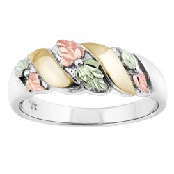 Black Hills Gold on Sterling Silver Ladies Wedding Band Ring
