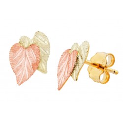 Landstrom's 10K Black Hills Gold Double Leaf Earrings Mini