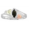 BLACK HILLS GOLD .925 STERLING SILVER 6X3MM ONYX RING FOR LADIES
