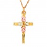 Landstrom's 10K Black Hills Gold Cross Pendant Accented with Grape Clusters