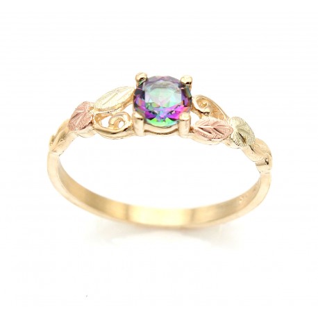 10K Black Hills Gold Ring with Mystic Topaz