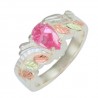 BLACK HILLS GOLD STERLING SILVER LADIES PINK CUBIC ZIRCONIA RING