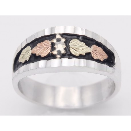 Black Hills Gold on Sterling Silver Ladies Band Ring