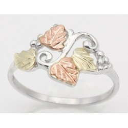 Classic Black Hills Gold Sterling Silver Ladies Ring