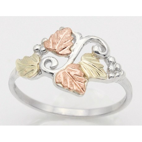 Classic Black Hills Gold Sterling Silver Ladies Ring