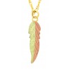 10K Black Hills Gold Small Feather Pendant