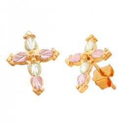 Landstrom's® Ladies 10K Black Hills Gold Cross Earrings Small
