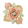 Beautiful 10K Black Hills Gold Ladies Rose Ring with Diamond
