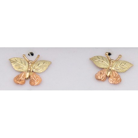 10K Black Hills Gold Small Butterfly Earrings