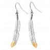Black Hills Gold Sterling Silver 10K Gold Feather Earrings