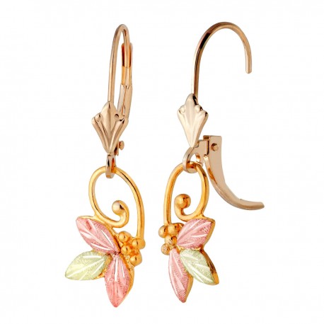 Landstrom's® 10K Black Hills Gold Butterfly Leverback Earrings