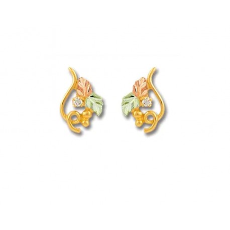 Landstrom's® 10K Black Hills Gold Earrings w .04TWT Diamond