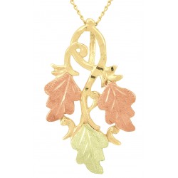 10K Black Hills Gold Pendant with Three Leaves