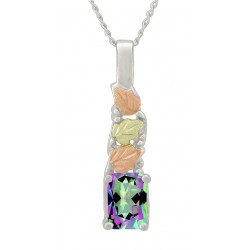 Black Hills Gold on Sterling Silver Pendant with Mystic Topaz