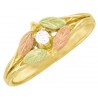 10K Black Hills Gold Ladies Diamond Ring w Four Leaves