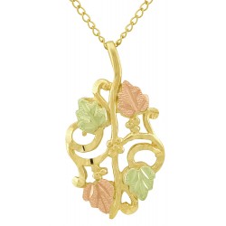 10K Black Hills Gold Pendant with Four Leaves