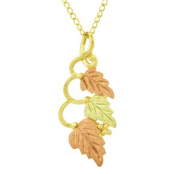 10K Black Hills Gold Classic Pendant with Leaves and Grape