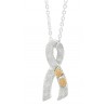 Black Hills Gold Sterling Silver Breast Cancer Ribbon Pendant