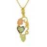 10K Black Hills Gold Small Pendant with Heart Shape Mystic Topaz
