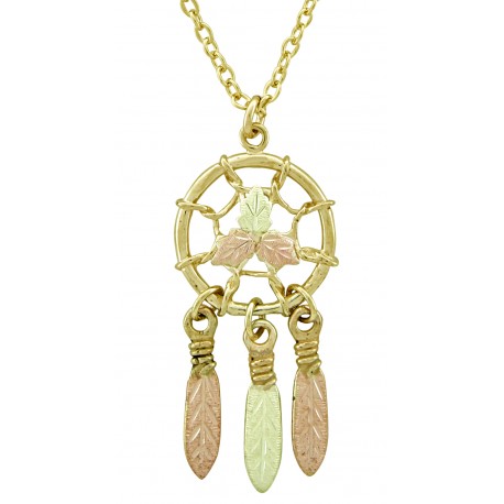 10K Black Hills Gold Dreamcatcher Pendant