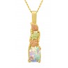 10K Black Hills Gold Synthetic Opal Pendant with Leaves