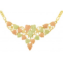 10K Black Hills Gold Leaves Necklace with Grapes