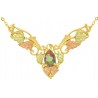 10K Black Hills Gold Leaves Necklace with Mystic Topaz