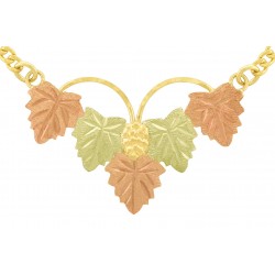10K Black Hills Gold Leaves Necklace with Grape
