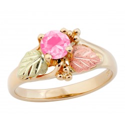 10K Black Hills Gold Ladies Ring with 5MM Pink Cubic Zirconia by Landstrom's®
