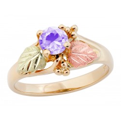 10K Black Hills Gold Ladies Ring with 5MM Lavender Cubic Zirconia by Landstrom's®
