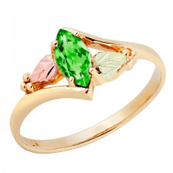 10K Black Hills Gold Ladies Ring with Emerald by Landstrom's®