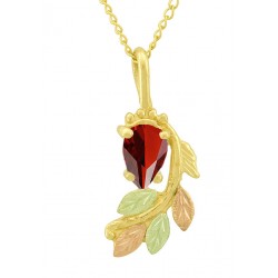 10K Black Hills Gold Necklace with Genuine Garnet