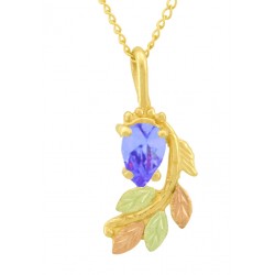 10K Black Hills Gold Necklace with Lavender Color CZ