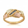 Attractive 10K Black Hills Gold Ladies Ring with YOGO Sapphire