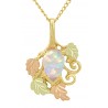 10K Black Hills Gold Four Leaves Pendant with Synthetic Opal