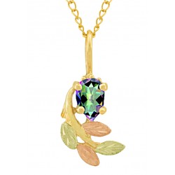 10K Black Hills Gold Small Pendant with Pear Mystic Topaz