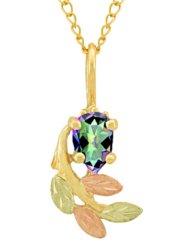 Black Hills Gold Necklace Pendant deals Solid 10k Mystic Topaz