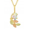 10K Black Hills Gold Small Pendant with Pear Synthetic Opal