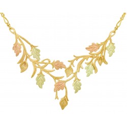 10K Black Hills Gold Iconic Leaf Design Necklace