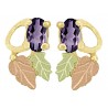 Small 10K Black Hills Gold Earrings with Amethyst Color CZ