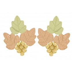 Small 10K Black Hills Gold Leaves Earrings with Grape Cluster