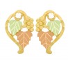 10K Black Hills Gold Earrings with Diamond & Grape Cluster