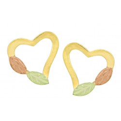 10K Black Hills Gold Mini Heart Earrings