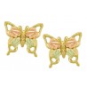 Small 10K Black Hills Gold Butterfly Earrings